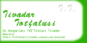 tivadar totfalusi business card